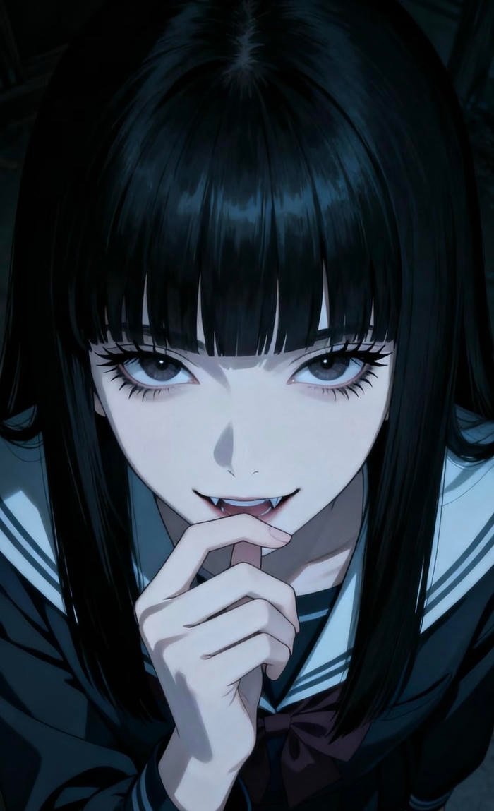 Gothic anime vampire profile picture for social media