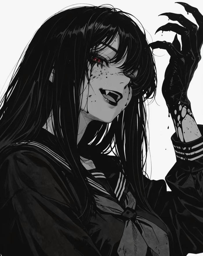 Vampire avatar anime style fantasy portrait illustration