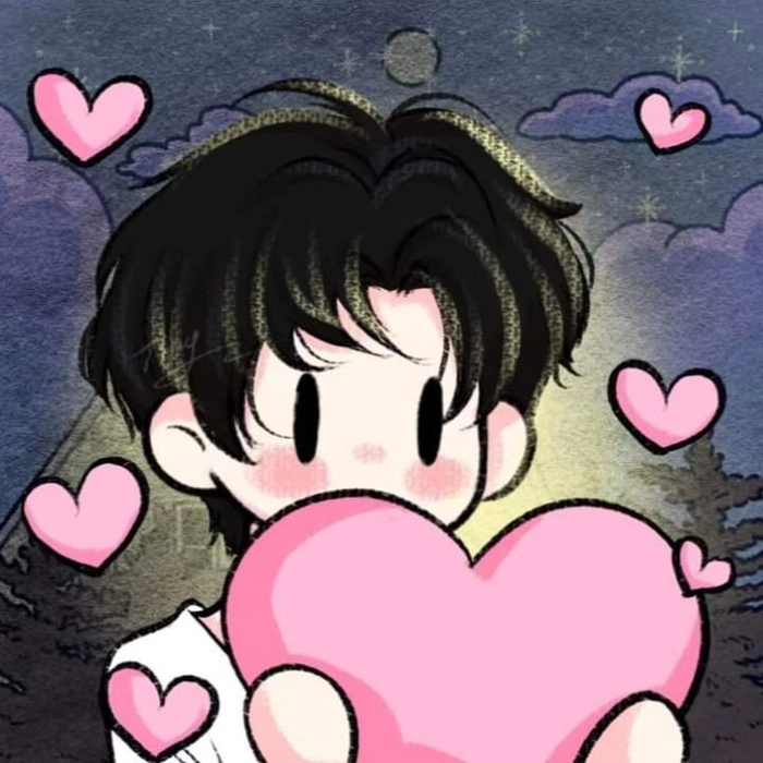aesthetic anime boy pfp heart