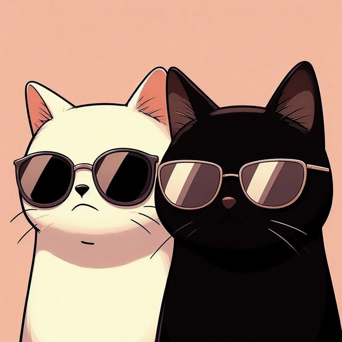 aesthetic black and white cat pfp
