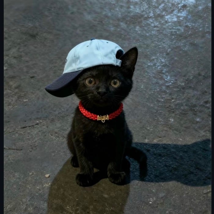 aesthetic black cat pfp with clean background