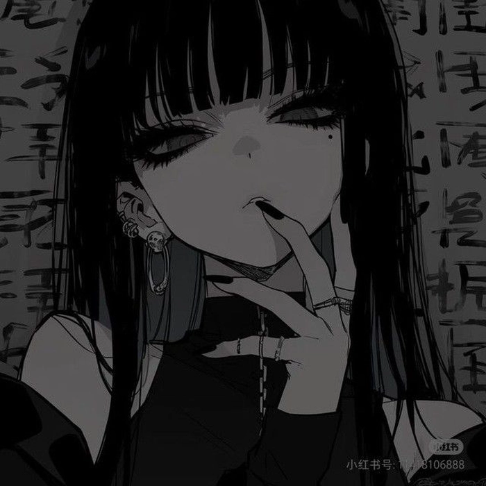 aesthetic dark anime girl pfp