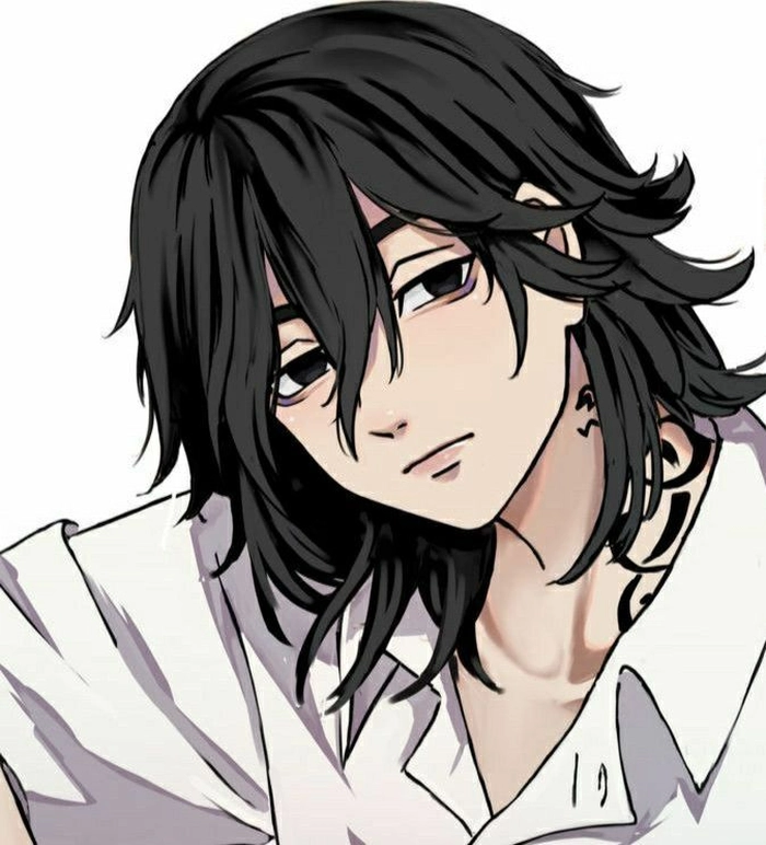 aesthetic mikey black hair pfp