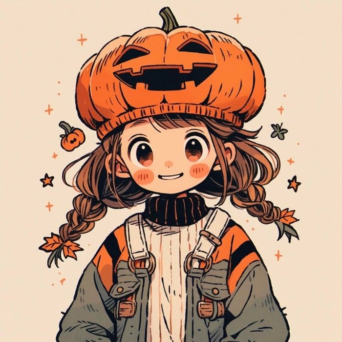 aesthetic pumpkin pfp featuring gentle warm tones