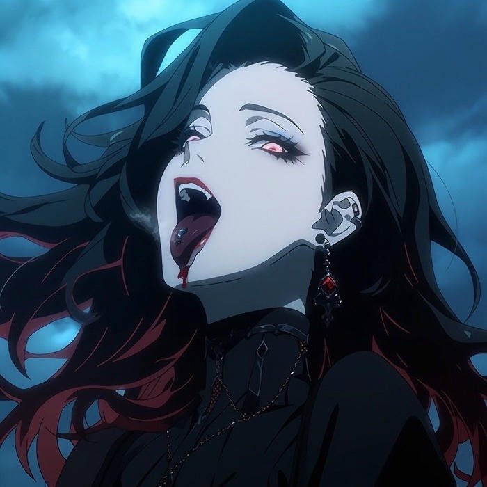 aesthetic vampire pfp with dark fantasy style