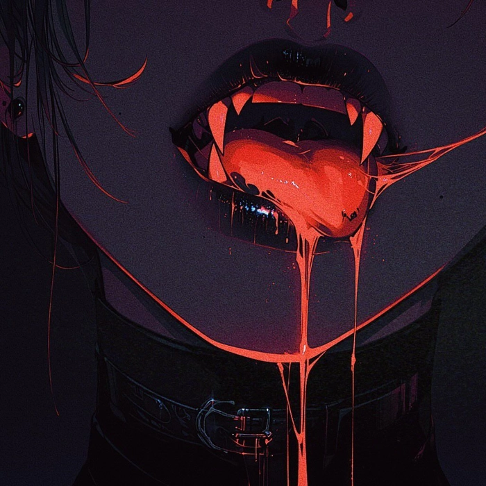 aesthetic vampire teeth pfp
