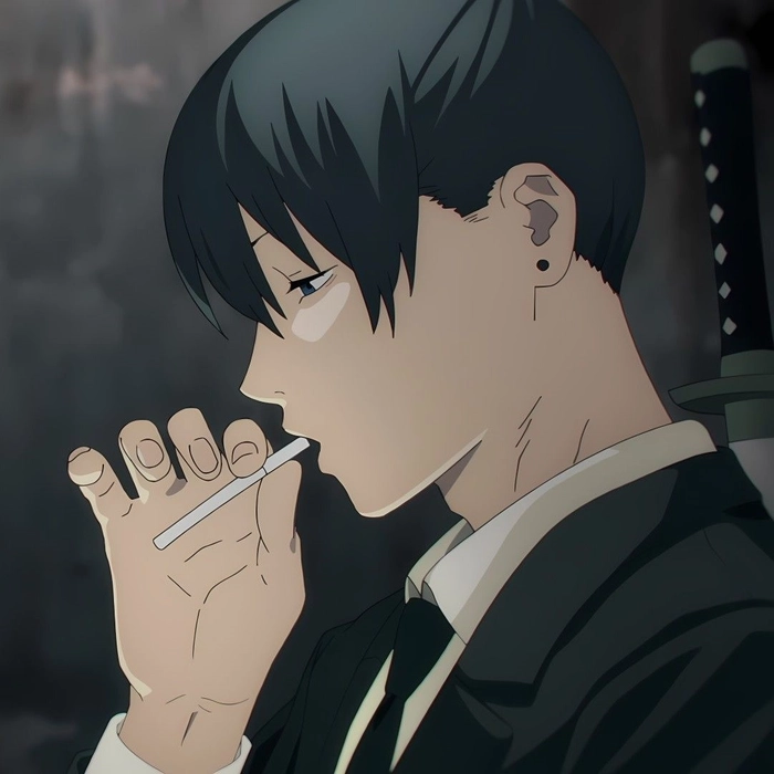 aki smoking pfp