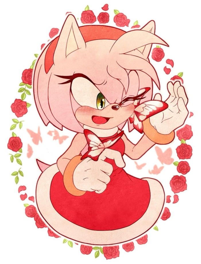 amy rose pfp soft pastel vibes