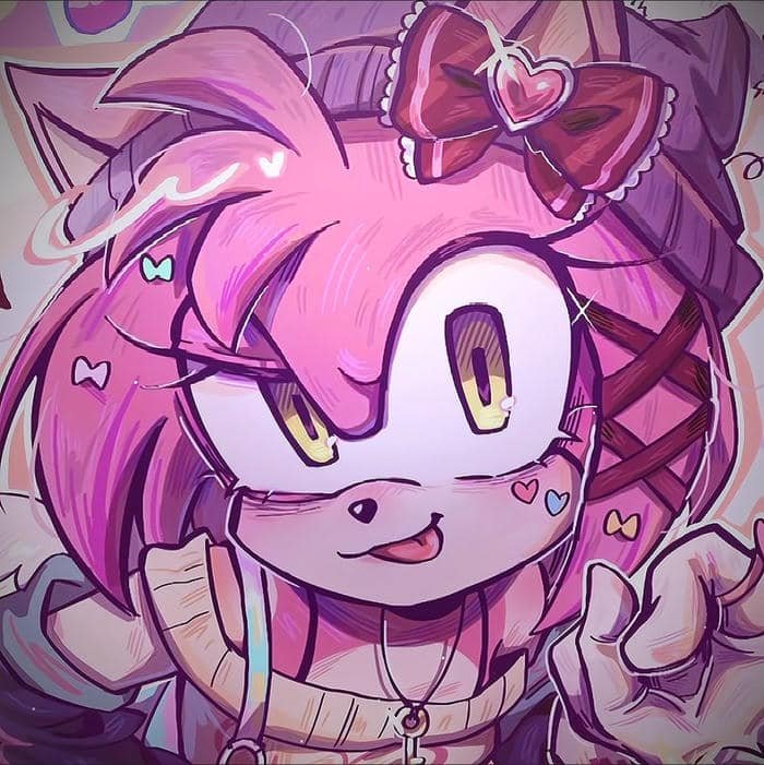 amy rose pfp with gentle colors