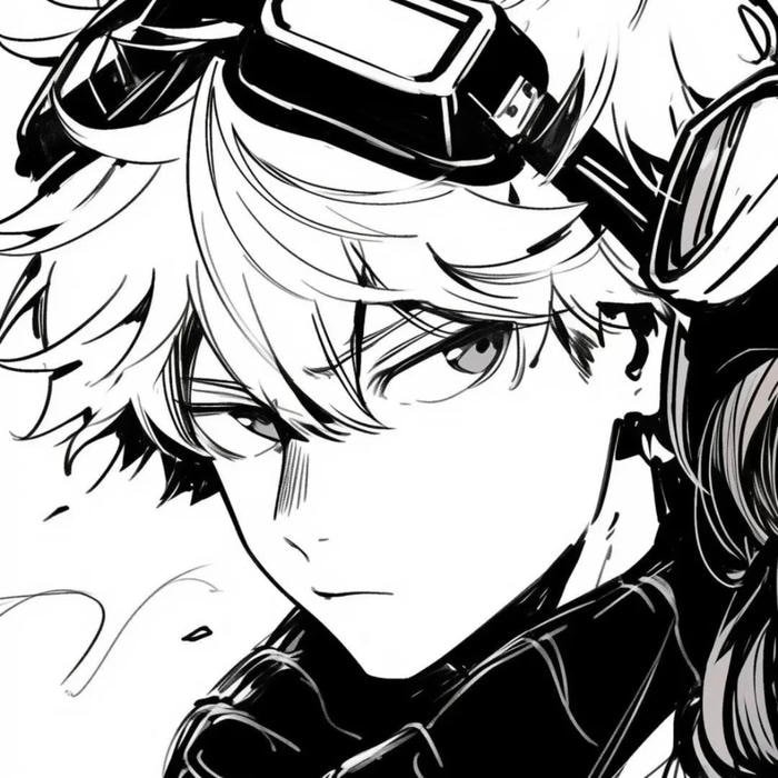 anime black and white pfp for profile use