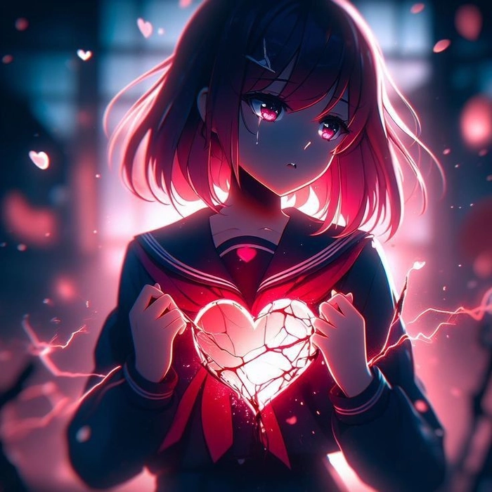 anime broken heart pfp