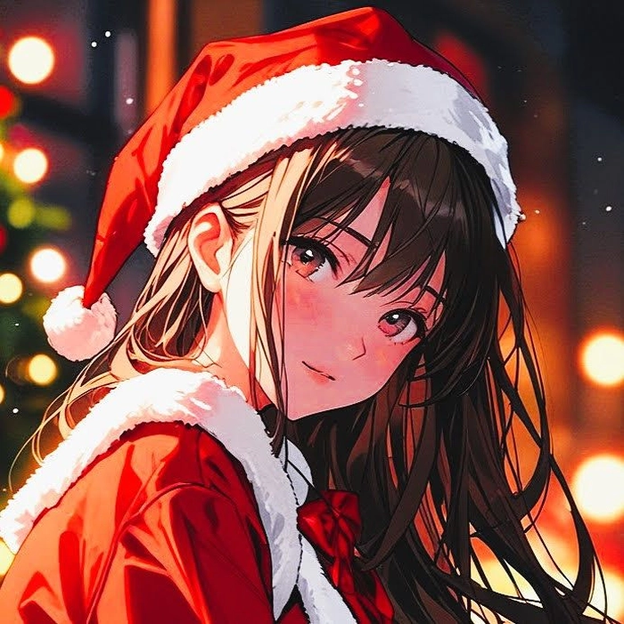 anime christmas hat pfp