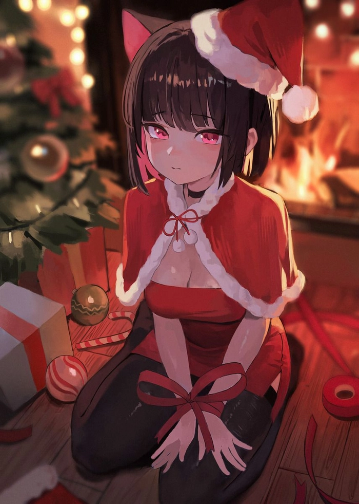 anime christmas pfp girl