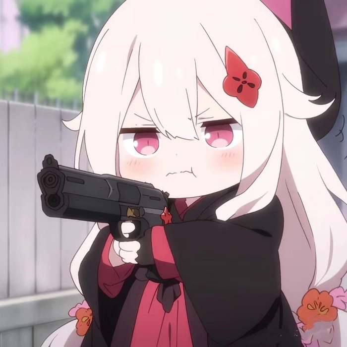 anime girl holding a gun pfp