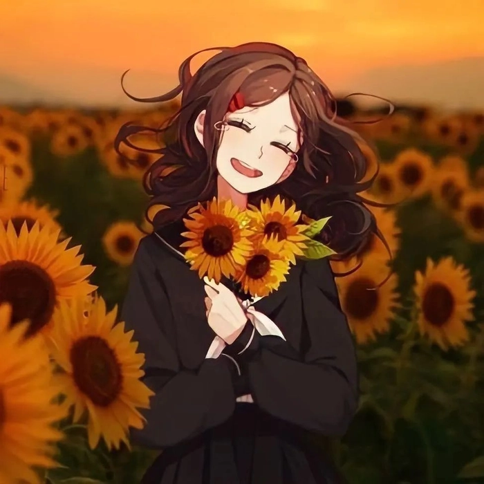 anime girl with brown hair pfps