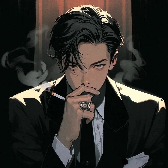 anime guy smoking pfp