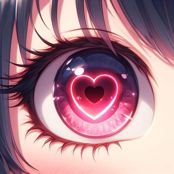 anime heart eyes pfp
