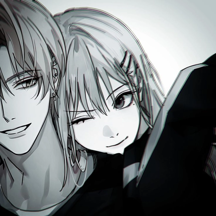 anime matching pfp couple dark girl