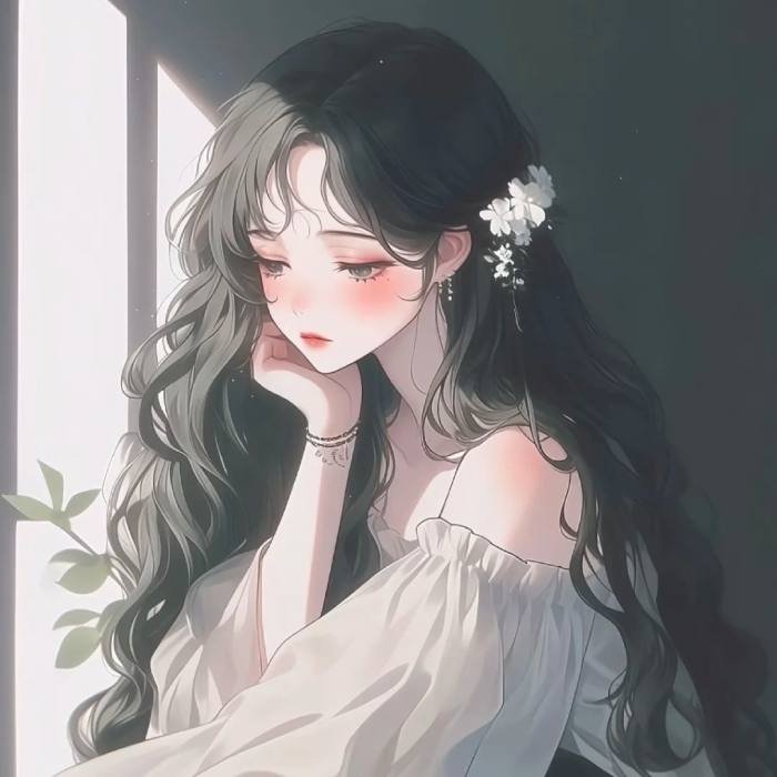 anime pfp girl in a simple clean style