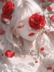 anime rose pfp aesthetic