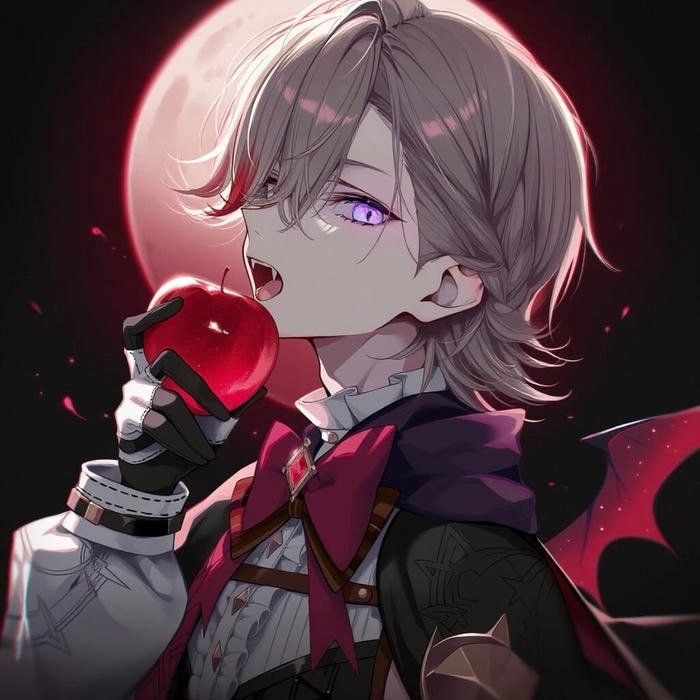 anime vampire pfp with stylish dark aesthetic