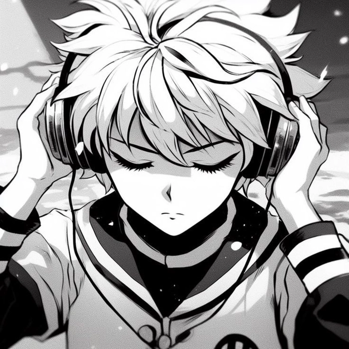 black and white killua pfp