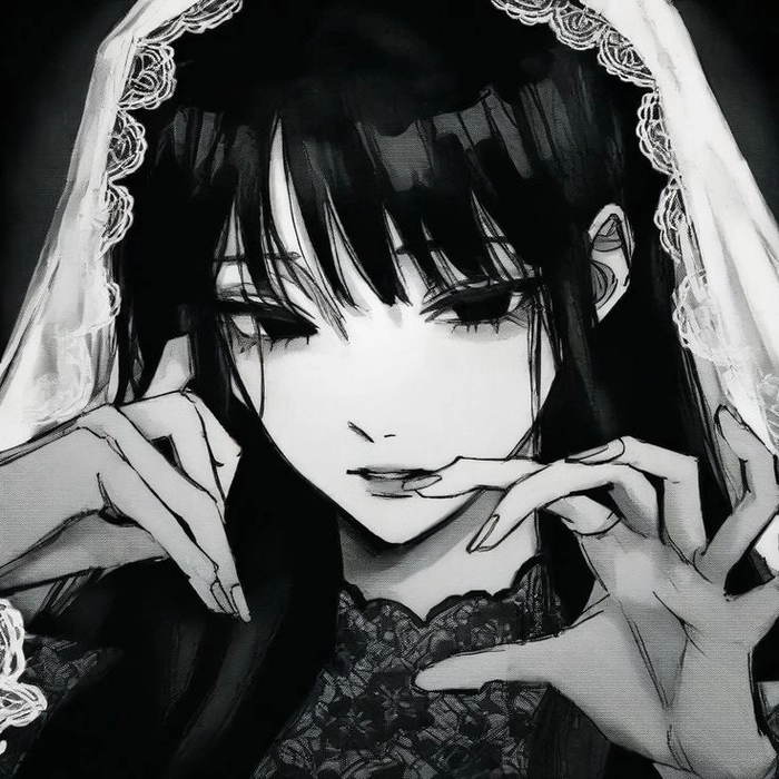 black and white pfp anime