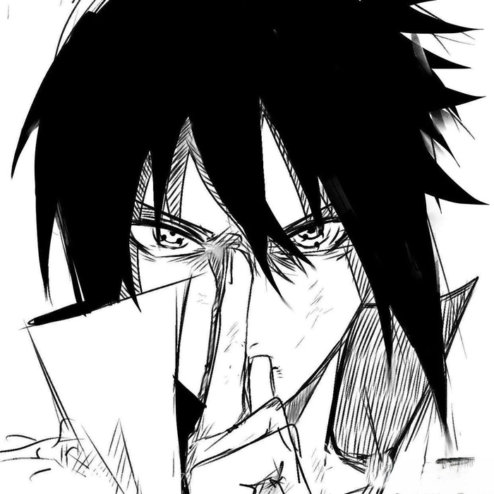 black and white sasuke pfp