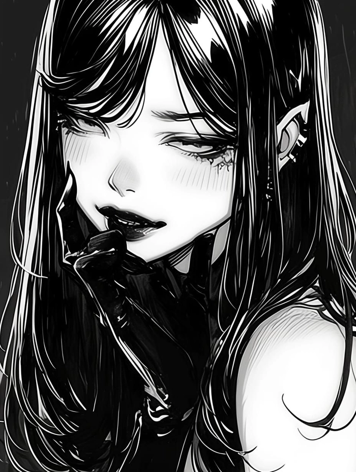 black anime girl pfp