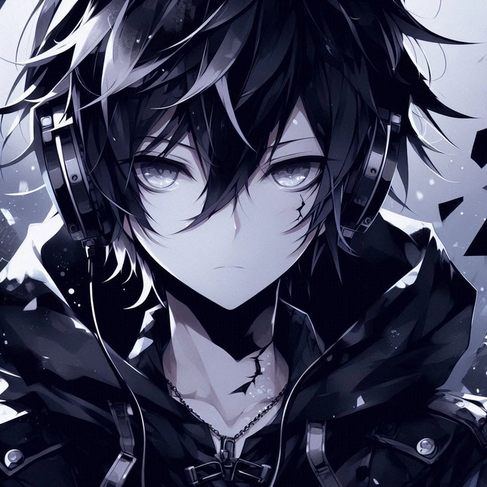 black anime pfp boy