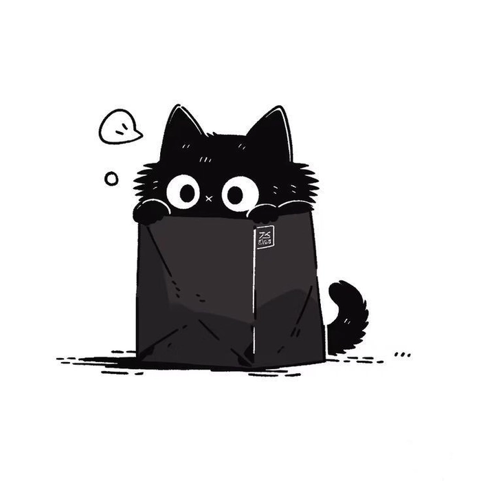 black cat pfp cartoon