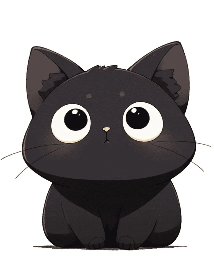 black cat pfp drawing