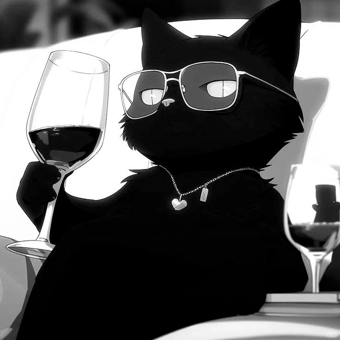 black cat with glasses pfp