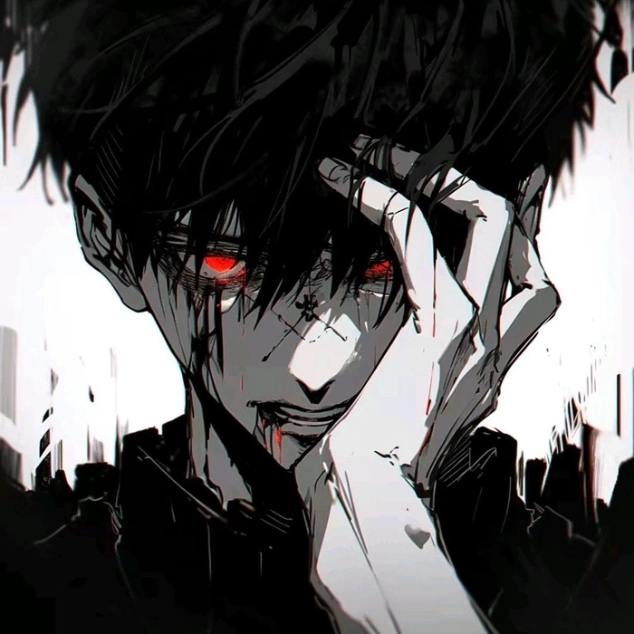 black sad anime pfp