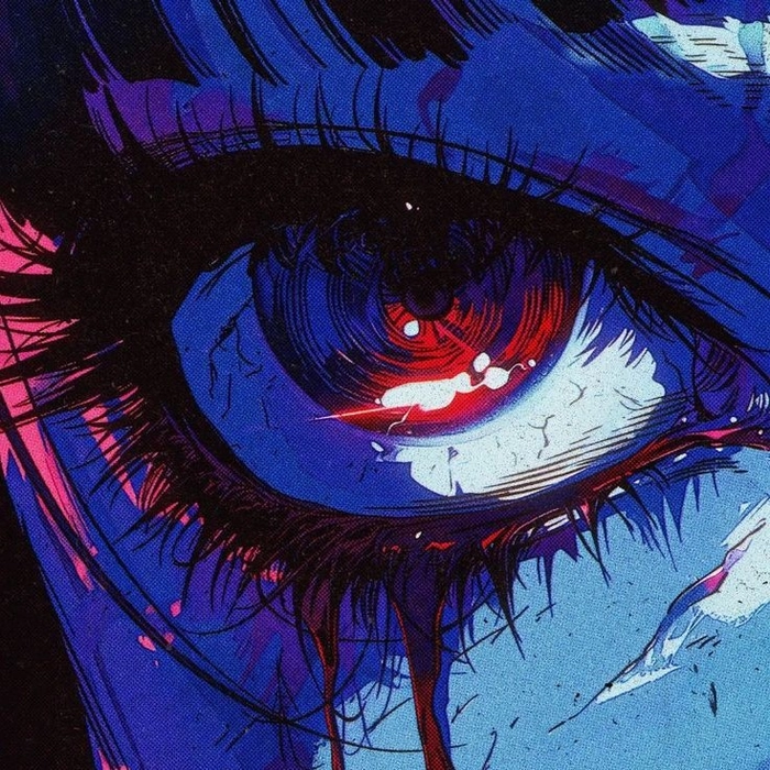 blue and red eye pfp