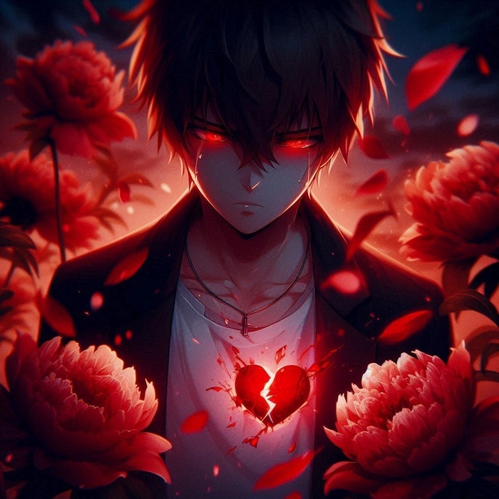 broken heart anime boy pfp