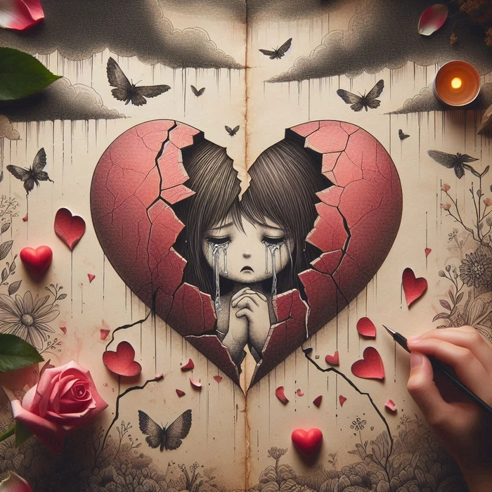 broken heart dp for whatsapp