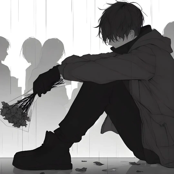 broken sad anime boy pfp