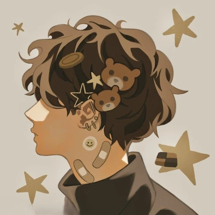 brown anime pfp boy