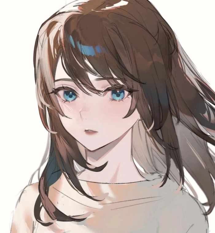 brown hair blue eyes pfp