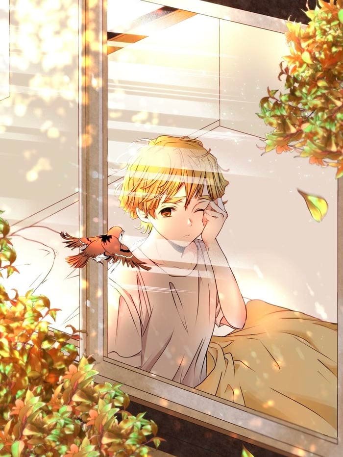 calm zenitsu pfp with subtle yellow lighting