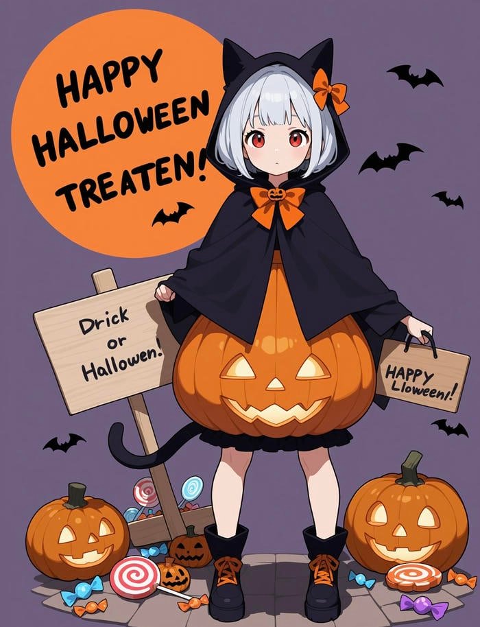 cartoon pumpkin pfp designed in soft colors