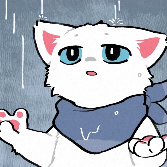 cartoon white cat pfp