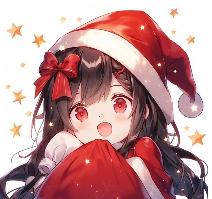 christmas hat anime pfp