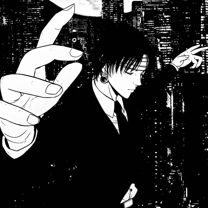 chrollo black and white pfp