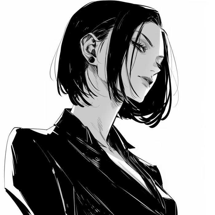 cool anime black and white pfp concept