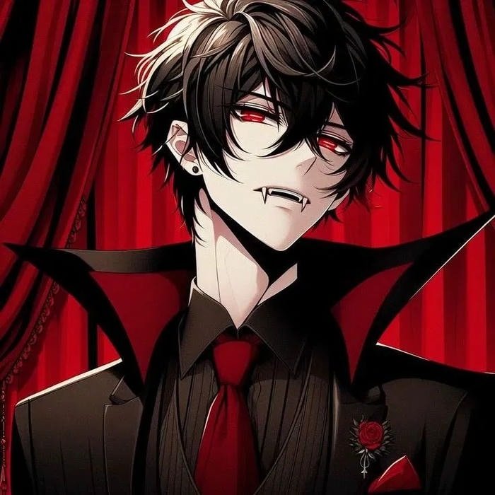 cool anime vampire pfp with unique art style