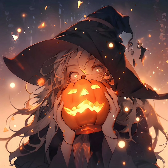 cute anime halloween pfp