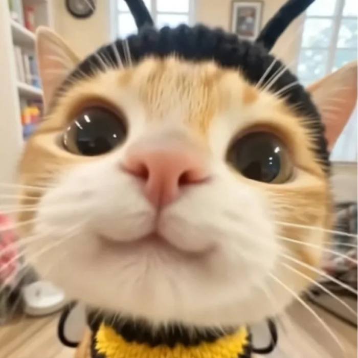 cute cat pfp with soft pastel tone