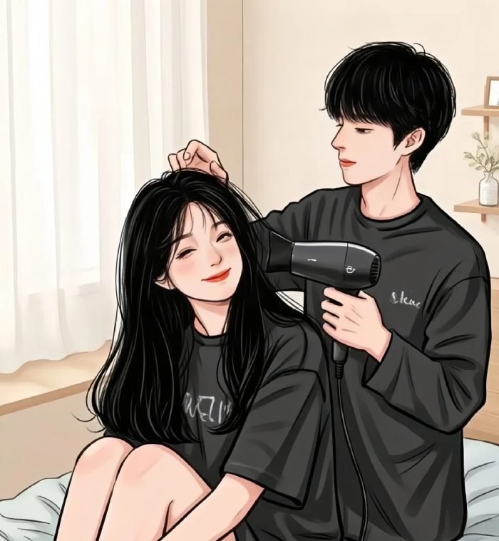 cute paired avatar style couple pfp for instagram